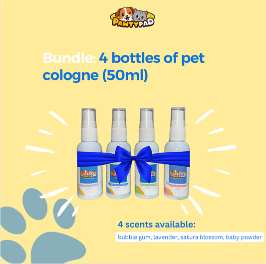 Bundle: 4 Bottles of 50ml Pawty Pad Pet Cologne